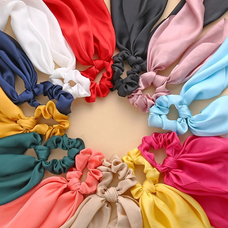 Satin Ponytail Scarf Hair Tie Scrunchies