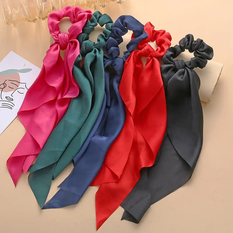 Satin Ponytail Scarf Hair Tie Scrunchies