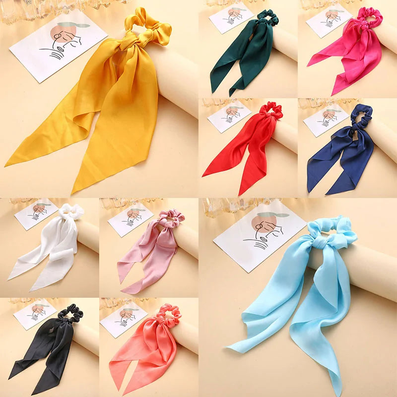 Satin Ponytail Scarf Hair Tie Scrunchies