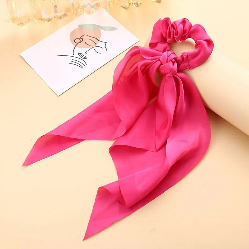 Satin Ponytail Scarf Hair Tie Scrunchies